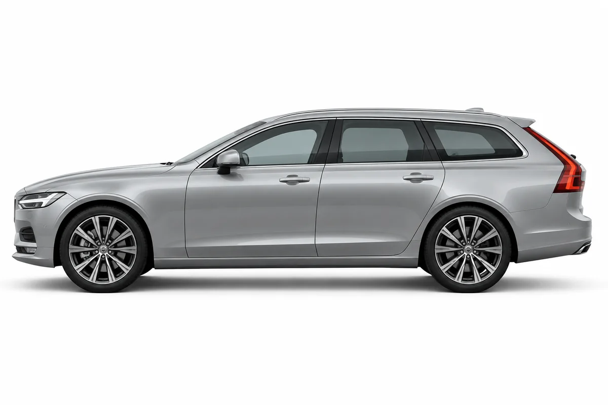 Illustrative side view of Volvo V90; model year and body style may differ